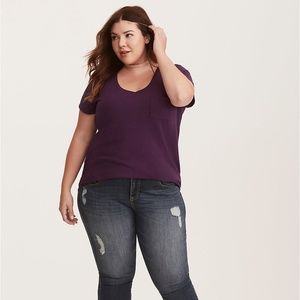 Torrid Vintage Wash V Neck Tee D5